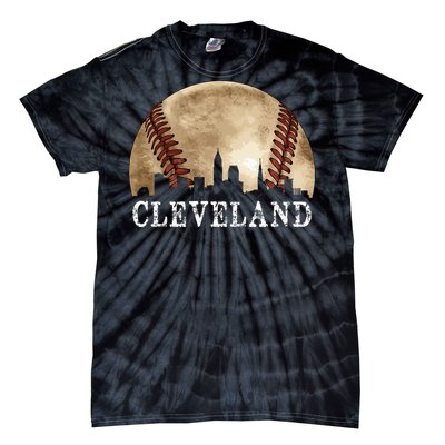 Cleveland Skyline City Vintage Baseball Lover Tie-Dye T-Shirt