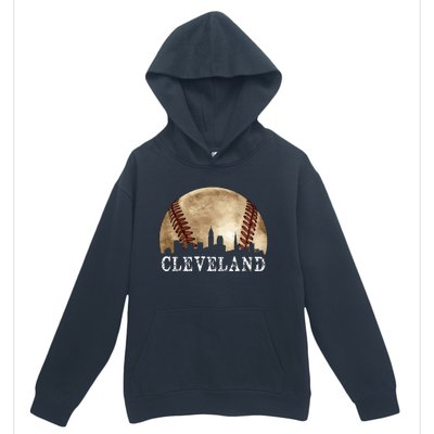 Cleveland Skyline City Vintage Baseball Lover Urban Pullover Hoodie