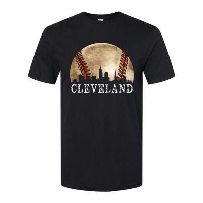 Cleveland Skyline City Vintage Baseball Lover Softstyle CVC T-Shirt