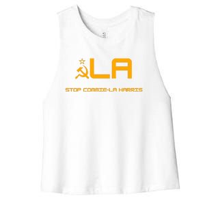 Commiela Stop Commiela Harris Stop Kamala Trump 2024 Women's Racerback Cropped Tank