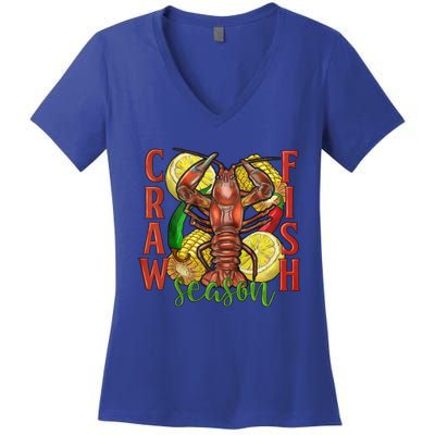 Crawfish Season Corn Crawfish Season Cajun Junkie Gift Women's V-Neck T-Shirt