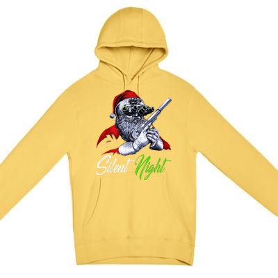 Christmas Santa Claus Guns Silent Night Santa Premium Pullover Hoodie