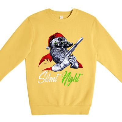 Christmas Santa Claus Guns Silent Night Santa Premium Crewneck Sweatshirt