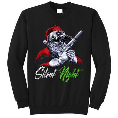 Christmas Santa Claus Guns Silent Night Santa Sweatshirt