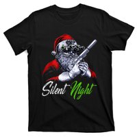 Christmas Santa Claus Guns Silent Night Santa T-Shirt