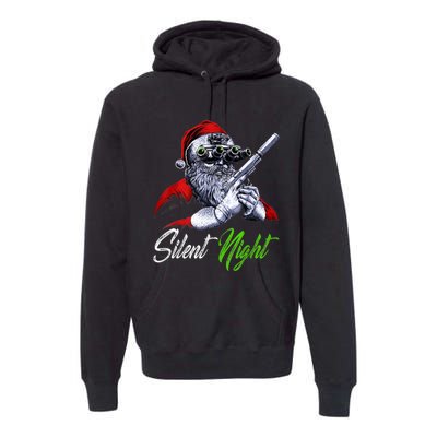 Christmas Santa Claus Guns Silent Night Santa Premium Hoodie