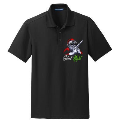 Christmas Santa Claus Guns Silent Night Santa Dry Zone Grid Polo