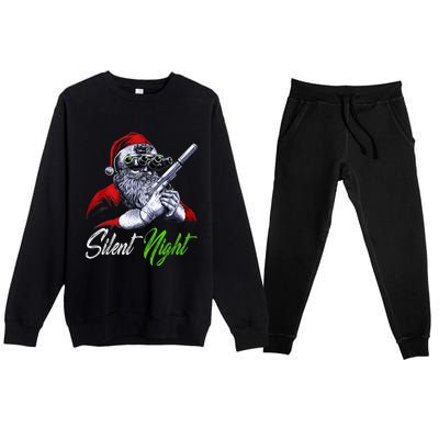 Christmas Santa Claus Guns Silent Night Santa Premium Crewneck Sweatsuit Set