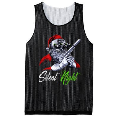 Christmas Santa Claus Guns Silent Night Santa Mesh Reversible Basketball Jersey Tank