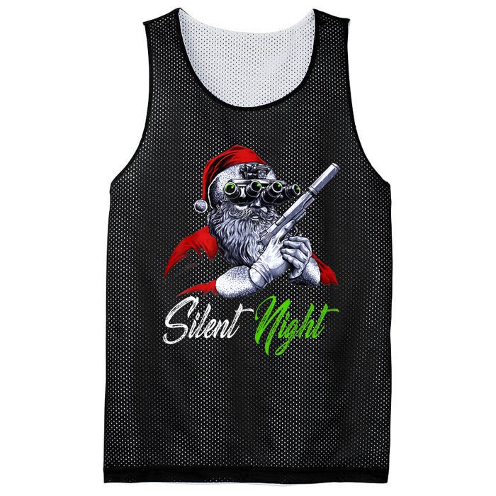 Christmas Santa Claus Guns Silent Night Santa Mesh Reversible Basketball Jersey Tank