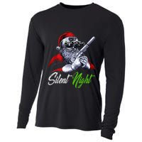 Christmas Santa Claus Guns Silent Night Santa Cooling Performance Long Sleeve Crew