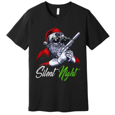 Christmas Santa Claus Guns Silent Night Santa Premium T-Shirt