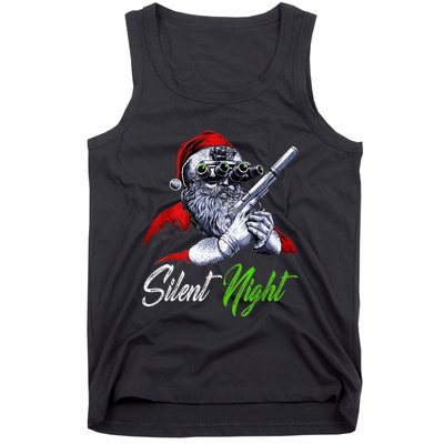 Christmas Santa Claus Guns Silent Night Santa Tank Top