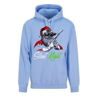 Christmas Santa Claus Guns Silent Night Santa Unisex Surf Hoodie