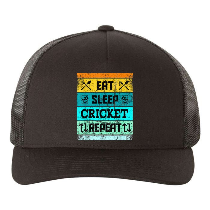 Cricket Sport Cricket Team Eat Sleep Cricket Jersey Yupoong Adult 5-Panel Trucker Hat