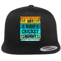 Cricket Sport Cricket Team Eat Sleep Cricket Jersey Flat Bill Trucker Hat