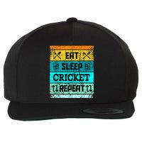 Cricket Sport Cricket Team Eat Sleep Cricket Jersey Wool Snapback Cap