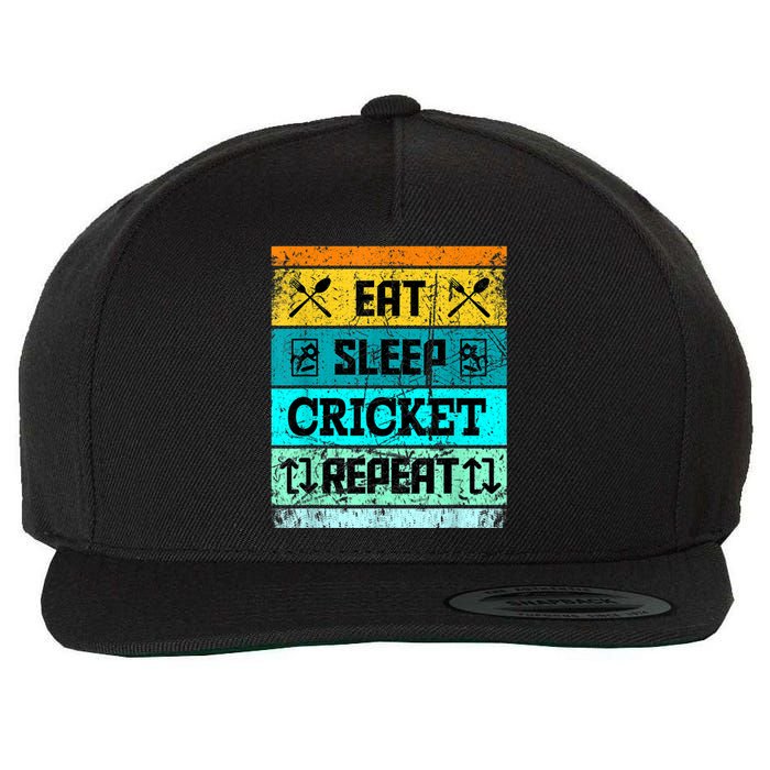 Cricket Sport Cricket Team Eat Sleep Cricket Jersey Wool Snapback Cap