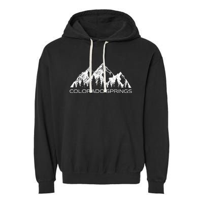 Colorado Springs Colorado Mountain Souvenir Gift Garment-Dyed Fleece Hoodie