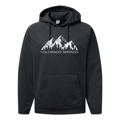 Colorado Springs Colorado Mountain Souvenir Gift Performance Fleece Hoodie