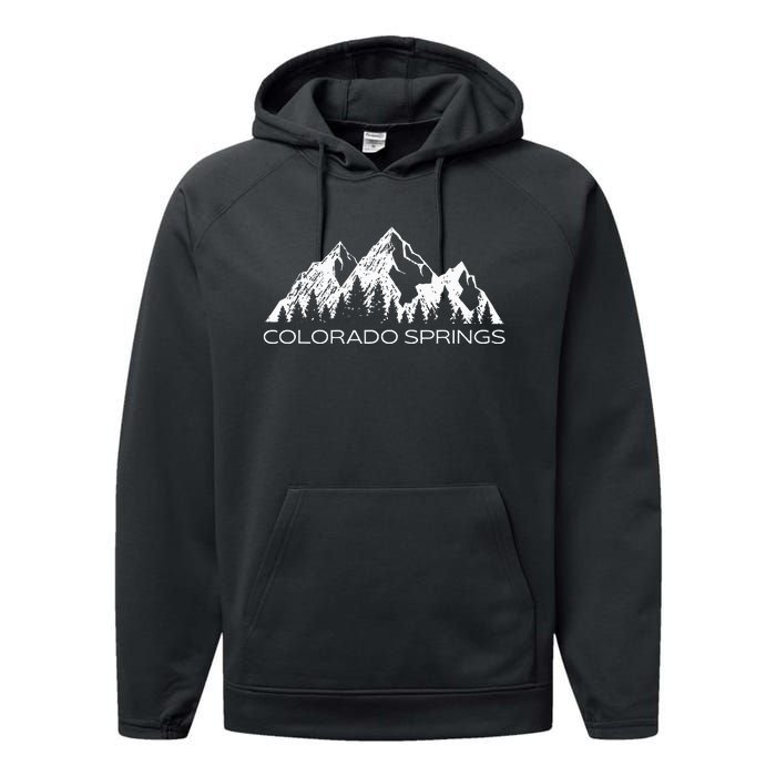 Colorado Springs Colorado Mountain Souvenir Gift Performance Fleece Hoodie