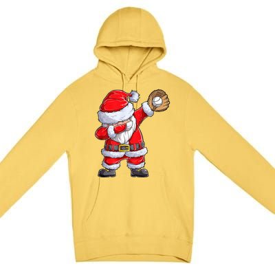 Christmas Santa Claus Baseball Catcher Xmas Gift Premium Pullover Hoodie