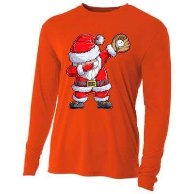 Christmas Santa Claus Baseball Catcher Xmas Gift Cooling Performance Long Sleeve Crew