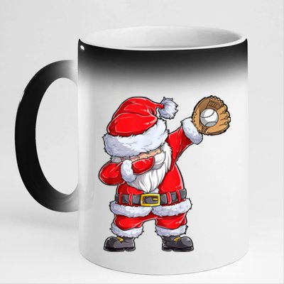 Christmas Santa Claus Baseball Catcher Xmas Gift 11oz Black Color Changing Mug