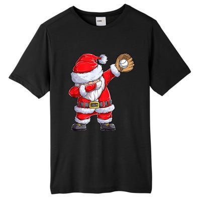 Christmas Santa Claus Baseball Catcher Xmas Gift Tall Fusion ChromaSoft Performance T-Shirt