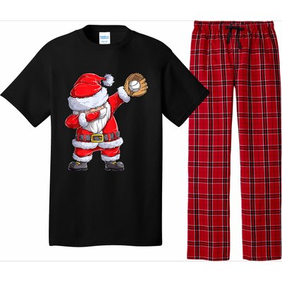 Christmas Santa Claus Baseball Catcher Xmas Gift Pajama Set