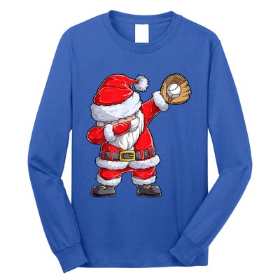 Christmas Santa Claus Baseball Catcher Xmas Gift Long Sleeve Shirt