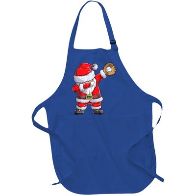 Christmas Santa Claus Baseball Catcher Xmas Gift Full-Length Apron With Pockets