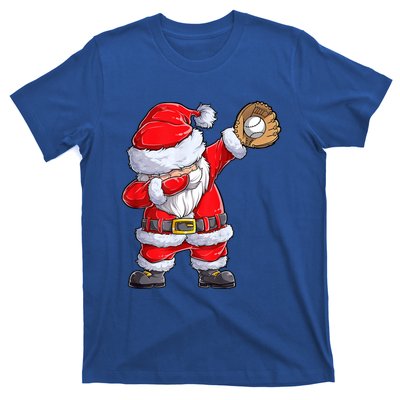 Christmas Santa Claus Baseball Catcher Xmas Gift T-Shirt