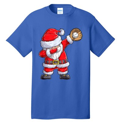 Christmas Santa Claus Baseball Catcher Xmas Gift Tall T-Shirt