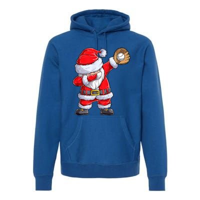 Christmas Santa Claus Baseball Catcher Xmas Gift Premium Hoodie