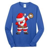 Christmas Santa Claus Baseball Catcher Xmas Gift Tall Long Sleeve T-Shirt