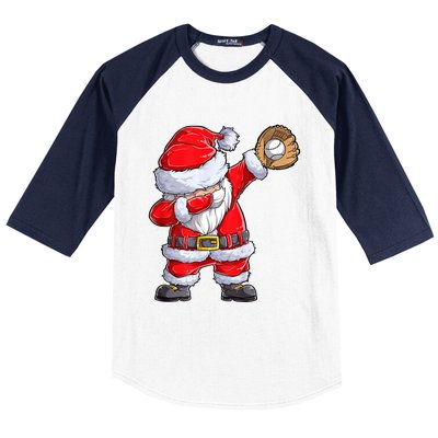 Christmas Santa Claus Baseball Catcher Xmas Gift Baseball Sleeve Shirt