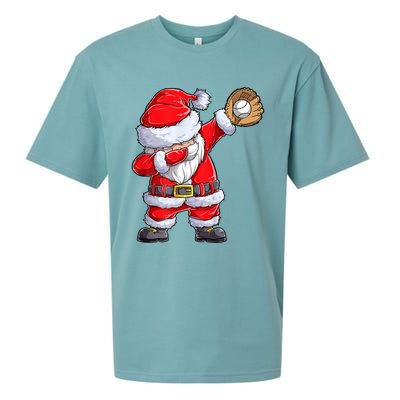 Christmas Santa Claus Baseball Catcher Xmas Gift Sueded Cloud Jersey T-Shirt