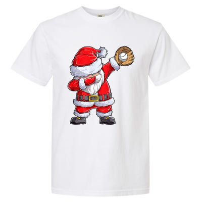 Christmas Santa Claus Baseball Catcher Xmas Gift Garment-Dyed Heavyweight T-Shirt