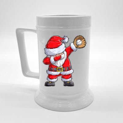 Christmas Santa Claus Baseball Catcher Xmas Gift Beer Stein