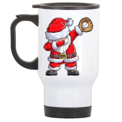 Christmas Santa Claus Baseball Catcher Xmas Gift Stainless Steel Travel Mug