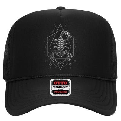 Celestial Scorpio High Crown Mesh Back Trucker Hat