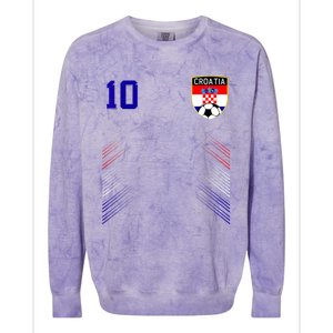 Croatia Soccer Croatian Football Retro 10 Jersey Colorblast Crewneck Sweatshirt