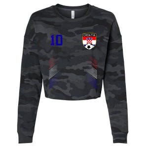 Croatia Soccer Croatian Football Retro 10 Jersey Cropped Pullover Crew