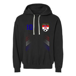 Croatia Soccer Croatian Football Retro 10 Jersey Garment-Dyed Fleece Hoodie