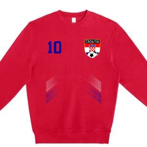 Croatia Soccer Croatian Football Retro 10 Jersey Premium Crewneck Sweatshirt