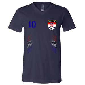 Croatia Soccer Croatian Football Retro 10 Jersey V-Neck T-Shirt