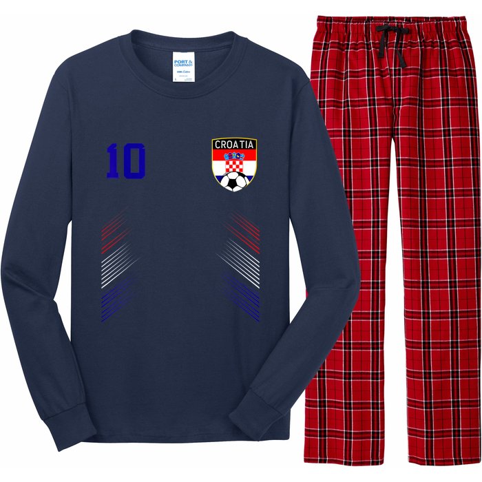 Croatia Soccer Croatian Football Retro 10 Jersey Long Sleeve Pajama Set