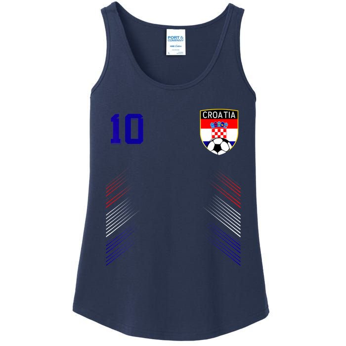 Croatia Soccer Croatian Football Retro 10 Jersey Ladies Essential Tank