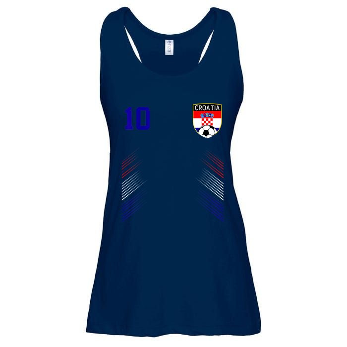 Croatia Soccer Croatian Football Retro 10 Jersey Ladies Essential Flowy Tank